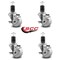 Service Caster 3'' Nylon Swivel 1-5/8'' Expanding Stem Caster Set with Brake, 4PK SCC-EX20S314-NYS-TLB-158-4 - alternate 2